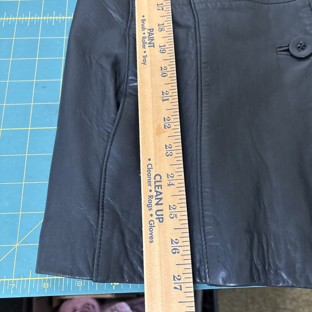 VTG Black Leather Blazer Jacket Anonymous John Carlisle 3 Button Front - Picture 15 of 16
